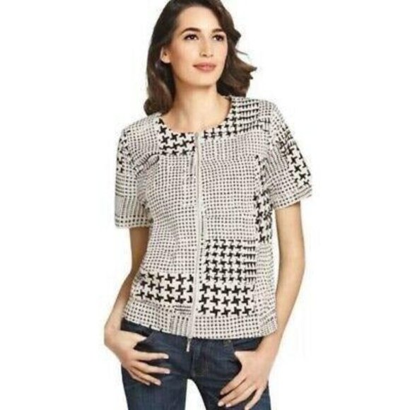 CAbi Jackets & Blazers - CAbi Coupe Houndstooth Bomber Jacket Women's Size M Style 931